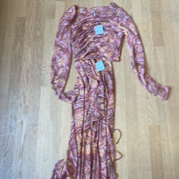 NWT Free People Supernova Crop Top and Wrap Skirt Set in Warm Clay Combo size XS - Picture 3 of 4